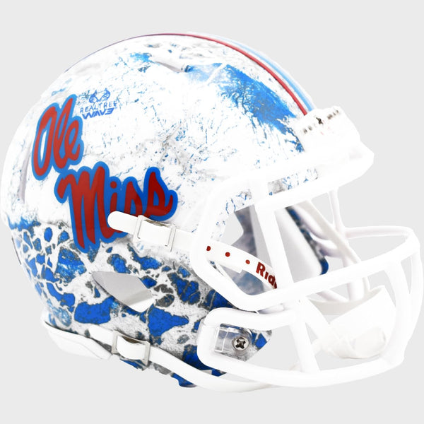 Mississippi Ole Miss Rebels Real Tree Camo Blue NCAA Riddell Speed Mini Football Helmet