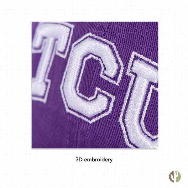 Desert Cactus TCU Texas Christian University Baseball Hat Horned Frogs Brimmed Embroirderd Hats Cap Adjustable Cloth Strap Adult  Purple