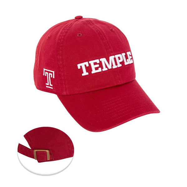 Desert Cactus Temple University Baseball Hat TU Owls Brimmed Embroirderd Hats Cap Adjustable Cloth Strap Adult  Red
