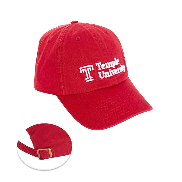Desert Cactus Temple University Baseball Hat TU Owls Brimmed Embroirderd Hats Cap Adjustable Cloth Strap Adult  Red
