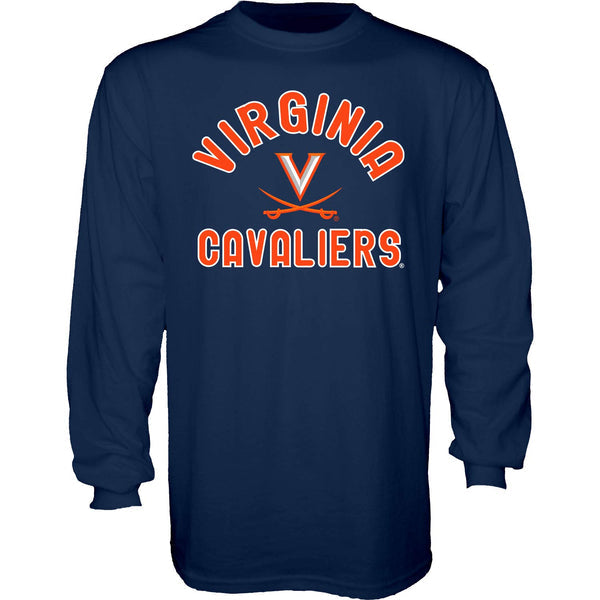 Blue 84 Men's Virginia Cavaliers Long Sleeve T Shirt Line Up Team Color
