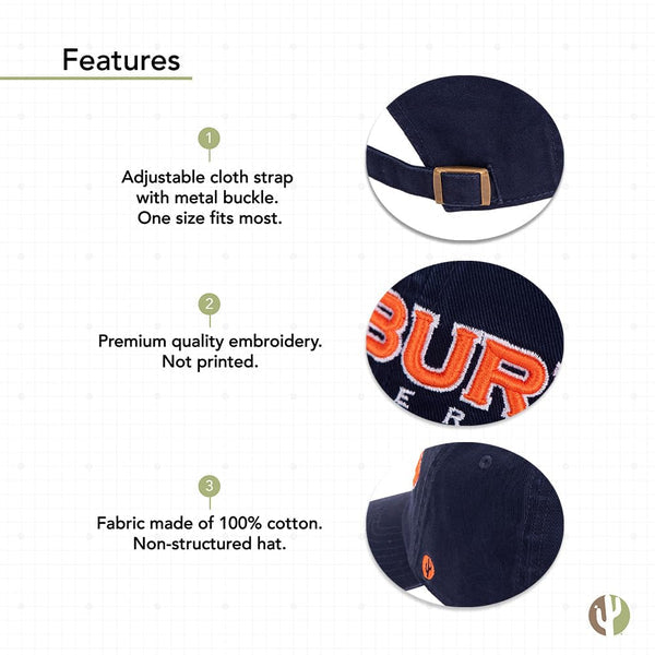 Desert Cactus Auburn University Baseball Hat AU Tigers War Eagle Brimmed Embroirderd Hats Cap Adjustable Cloth Strap Adult
