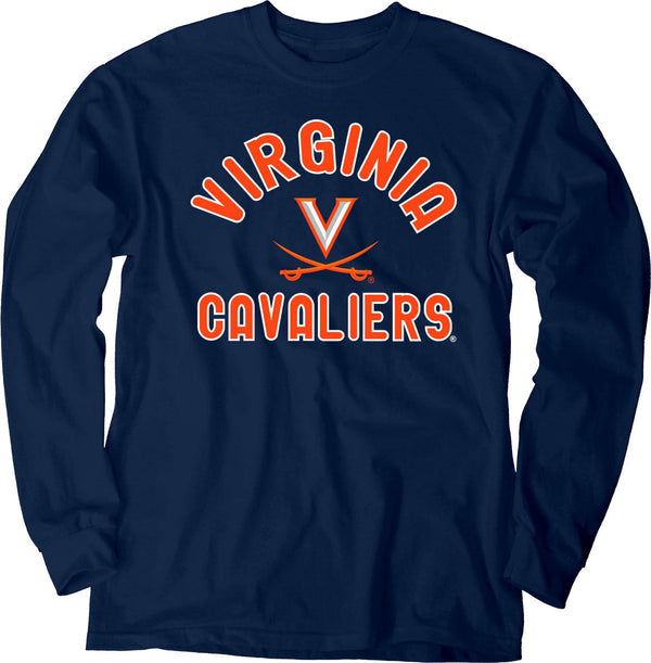 Blue 84 Men's Virginia Cavaliers Long Sleeve T Shirt Line Up Team Color