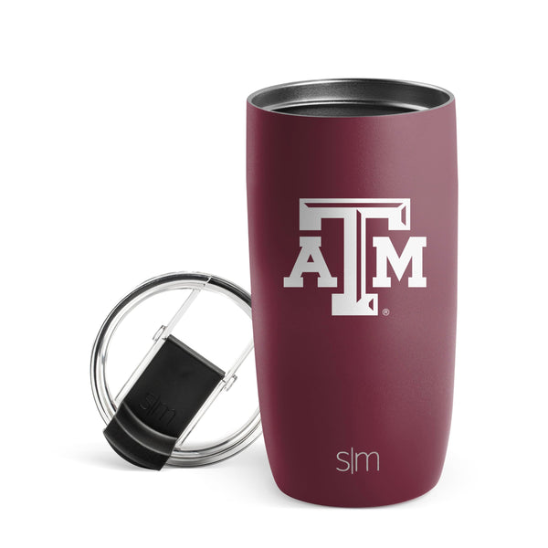 Simple Modern Officially Licensed Collegiate Texas A&M Aggies 16oz Travel Coffee Tumbler with Flip Lid | NCAA Football Gifts for Men