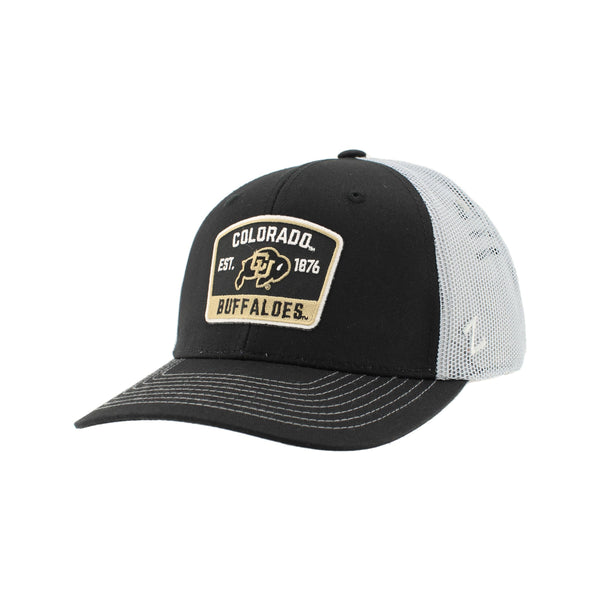 ZHATS Standard NCAA Officially Licensed Trucker Hat Dakota Switchback Patch Black Gray
