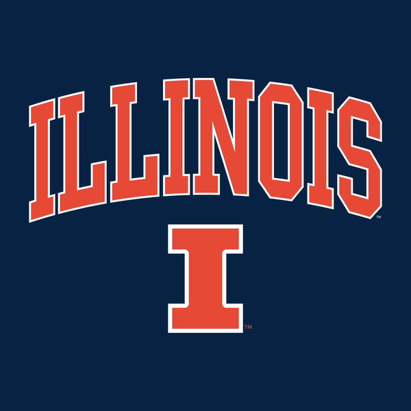 UGP Campus Apparel AL03 - Illinois Fighting Illini Arch Logo Long Sleeve - X-Large - Navy