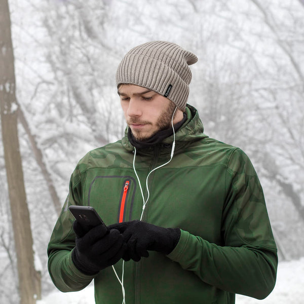 Ocatoma Beanie Hat for Men Women Warm Winter Knit Cuffed Beanie Soft Warm Ski Hats Unisex Green