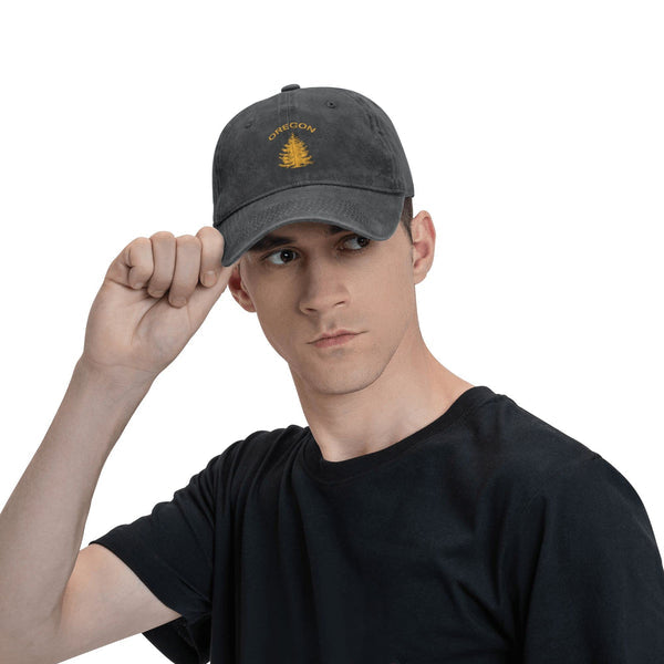 Oregon Douglas Pine Tree Unisex Adult Baseball Hat Sports Outdoor Cowboy Cap for Men and Women Snapback Black