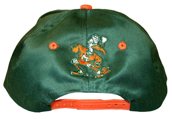 Drew Pearson Men's Vintage Snapback Cap Nos Miami Hurricanes Canes Adjustable 22.05 Inch - 23.62 Inch Black/Red