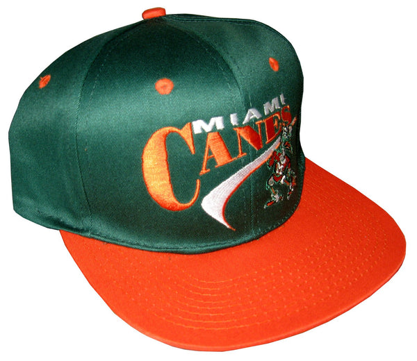 Drew Pearson Men's Vintage Snapback Cap Nos Miami Hurricanes Canes Adjustable 22.05 Inch - 23.62 Inch Black/Red