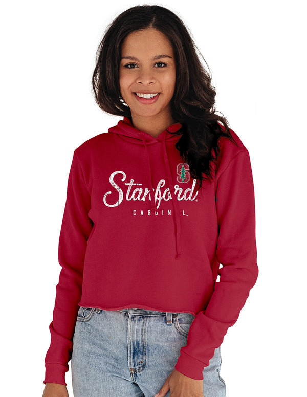 Blue 84 Women's Stanford Cardinal Vintage Crop Hoodie