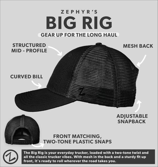 ZHATS Standard NCAA Officially Licensed Snapback Hat Big Rig Patch Smoke White Switchback