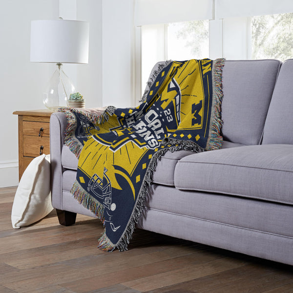 Northwest NCAA Michigan Wolverines 2023 FBC National Champions Woven Tapestry Throw Blanket