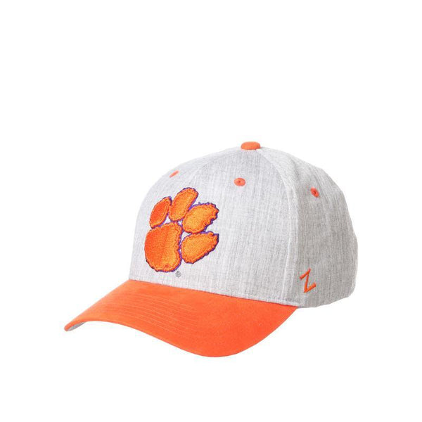 Clemson Tigers Oxford Grey/Orange Top Men's Women's Flex Fitted Baseball Hat/Cap Size Medium Size 7