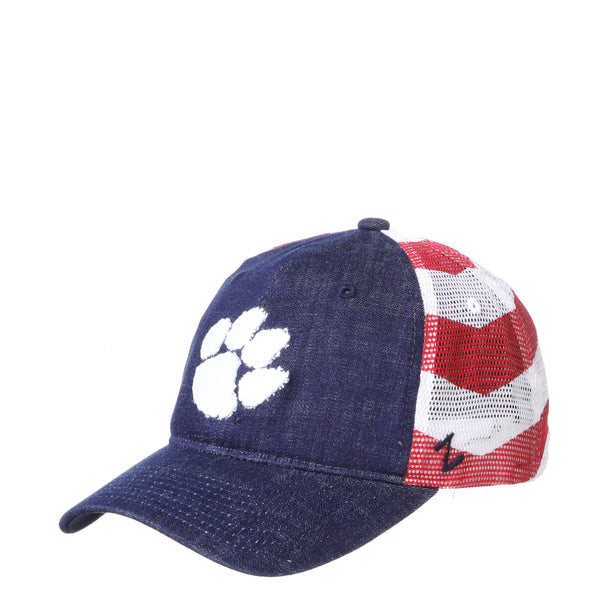 Clemson Tigers Red White and Blue Flag Anthem University Hat