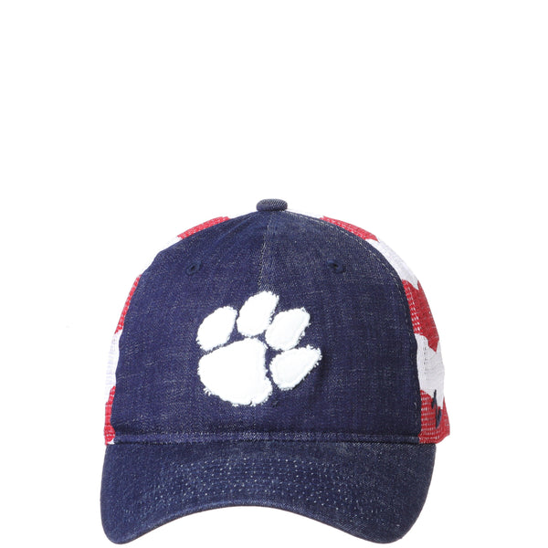 Clemson Tigers Red White and Blue Flag Anthem University Hat