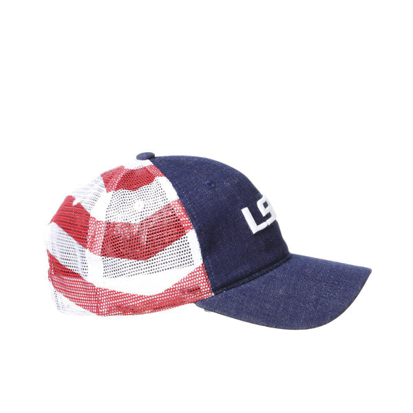 LSU Tigers Red White and Blue University Anthem Flag Hat
