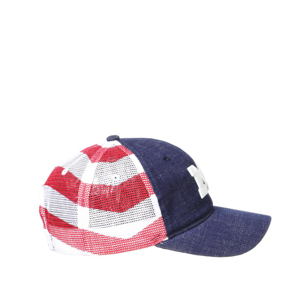 Michigan Wolverines Red White and Blue Anthem Flag Hat