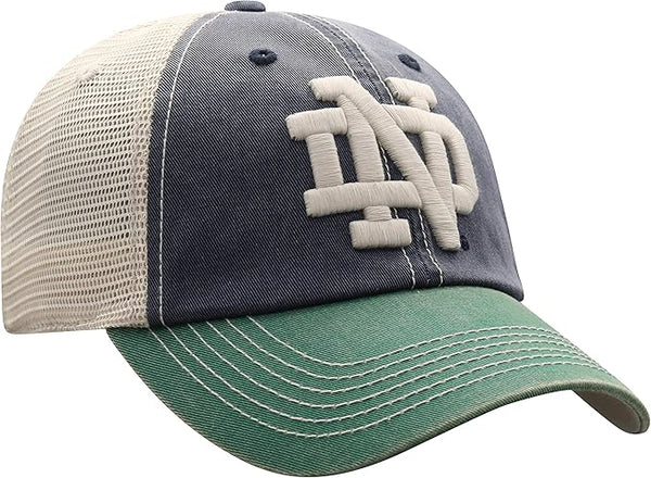 Notre Dame Blue/Green OffRoad Mesh Trucker Snapback Hat