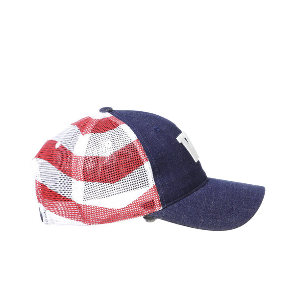 Washington Huskies Red White and Blue Anthem Flag Hat